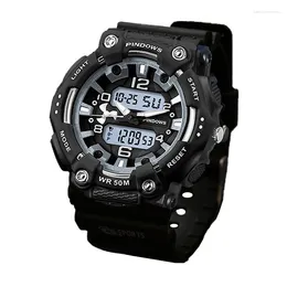 Wristwatches Multifunction Large Digital Watch Man Dual Display Backlight Electronic Hand Clock Boy Fashion Big Dial Sports Male