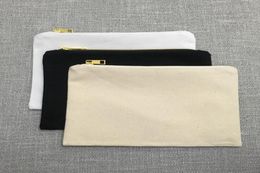 Blank Canvas beauty bag blank cotton toiletry bag natural canvas makeup Organiser bag brides party gift clutch purse with gold met1793262
