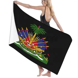 Towel Haitian Flag Print Microfiber Bath Super Absorbent Beach For Travel Swimming Gym Outdoor Sports