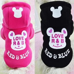 Dog Apparel Classics Cute Pet Clothes Small Dogs Hoodies Coat Jacket Puppy Chihuahua Clothing Costume Black/Pink Size XS-XXL