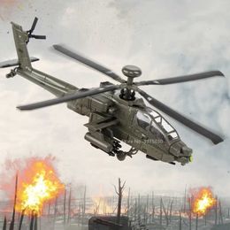 Aircraft Modle 24cm Apache armed helicopter alloy die cast airplane model toy simulation sound and light airplane model collection boy holid