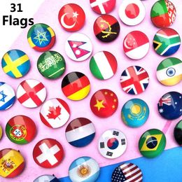 Brooches 2024 Flags Pins Glass Gem Italy Korea Portugal Canada France Mexico Spain Sweden Netherlands Israel Flag Pin Gift