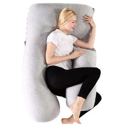 U Shaped 2-in-1 Pillows Pregnant Women for Sleeping Full 55 inch Body Tummy Maternity Pillow L2405