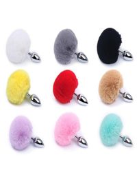 7 Color Stainless Steel Rabbit Tail Anal Plug Bunny Butt sexy Toys Adult Products Beauty Items6262446