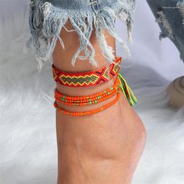 Anklets Bohemian Handmade Beads Embroidery Braided Bracelets On Leg For Women Girls Summer Beach Holiday Jewelry Gifts