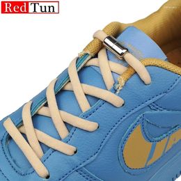 Shoe Parts 1Pair Elastic No Tie Shoelaces Metal Lock Laces For Kids Adult Sneakers Quick Semicircle Shoestrings