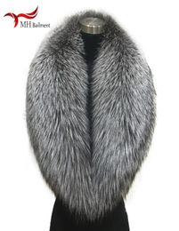 Winter female 100 Silver Fox Fur Collar Full Leather Red Fox Scarf Shawl Real Plush Coat Leather Jacket Fur Collar Scarf women 201417748