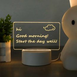 Lamps Shades Creative bedside table information board night light USB LED note board desk light with pen gift suitable for children girls and friends decoratio2FKW