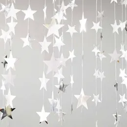 Party Decoration 4m Shimmer Long Banner Baby Shower Gold/Silver Shining Star Bunting Wedding Birthday Children Room Decors