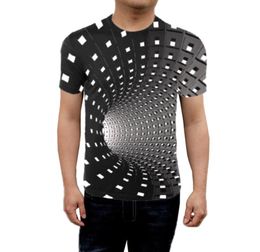 Men039s TShirts Men Women Short Sleeve TShirt 3D Swirl Print Optical Illusion Hypnosis Tee Tops SER887379339