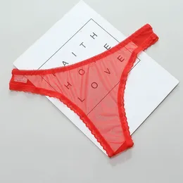 Women's Panties Sexy TransparentThong Women Lace See Through Crotch Mesh Bottom Seamless Low-rise T-pants Underwear
