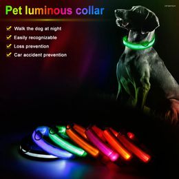 Dog Collars LED Glowing Battery Waterproof Luminous Collar Adjustable Night Light Pet Safety Necklace Accessories