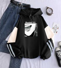 Japan Anime Ahegao Hentai Sexy Face Print Hoodie Tops Men 2021 Winter Keep Warm Unisex Oversized Harajuku Long Sleeve Sweatshirt Y6400812