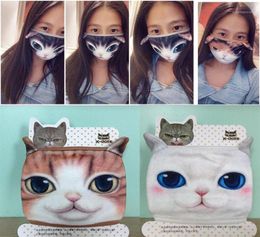 Cotton Dustproof Mouth Face Mask 3D Cartoon Cute Cat Mask Personality Washable For Women Men Face Mouth Masks Party DIY Decor1282N6259516