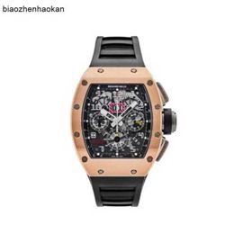 Richamills Watch RM Wristwatch Swiss Automatic Watches Milles Felipe Massa Time Code Rose Gold Mens Wristwatch Rm011