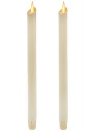 Ksperway Flameless Moving Wick LED Taper Candles Real Wax with Timer and Remote for Home Decoration Set of 2 T2006019162057