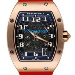 Mechanical Automatic Watch RM Luxury Watches Mills Extra Flat Rm 67-01 Rose Gold Mens Watch OHGP