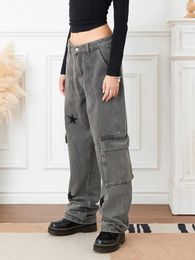 Women's Jeans Baggy For Women Teen Girl Clothes Low Rise Flare Boyfriend Wide Leg Harajuku Grunge Aesthetic Y2k Pants