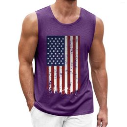 Men's Tank Tops Summer Independence Day Theme 3D Digital Print Sleeveless Top Sports Log Sleeve T Shirts For Men
