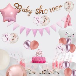 Party Decoration 56pcs Set 12 Inch Rose Gold Latex Clear Balloons For Birthday Confetti Transparent