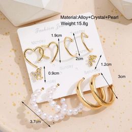 Stud Earrings Korean Fashion Butterfly Love For Women Leaf Zircon Retro Pearl Hoop Earring Female Jewellery Sets Kolczyki