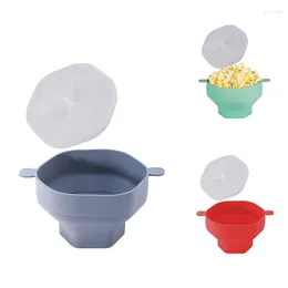 Bowls Silicone Microwave Popcorn Bowl Foldable Maker Bucket With Lid Folding Kitchen Baking Tool