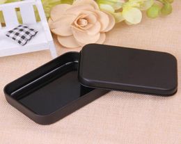 Rectangle Tin Box Black Metal Container Tin Boxes Candy Jewelry Playing Card Storage Boxes Gift Packaging ZA48308082934