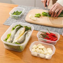 Storage Bottles Preservation Box Fruit And Vegetable With Lid White Kitchen Accessories Refrigerator Microwaveable Transparent