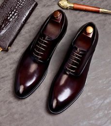 High Quality Handmade Oxford Dress Shoes Men Genuine Cow Leather Suit Footwear Wedding Formal Italian Shoes for Men A1613372123