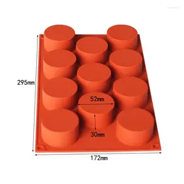 Baking Moulds 11 Cavity Silicone Cake Mold Pie Pan Cylindrical Mousse Dessert For
