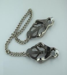 Metal Silver Adult BDSM Bondage Sex Toys Dripping leaves Clamps Clips Withs Breast Ring with Chain Fetish For Women RX0039919618