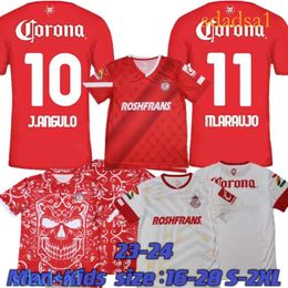 23 24 Liga MX Toluca Deportivo Soccer Jerseys J.ANGULO HUERTA PEDRO RAUL ORRANTIA EDGAR LOPEZ M.ARAUJO BAEZA VENEGAS Home Away Football Shirt Short