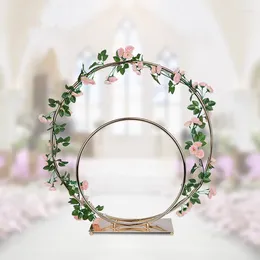 Party Decoration European Backdrop Decor Golden Flower Rack Dual Ring Shelf For Wedding Baby Shower Decorations Table Centerpieces 6Pcs