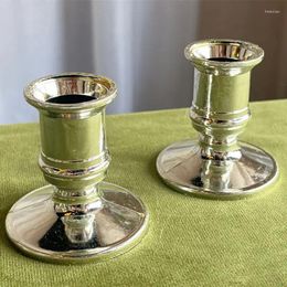 Candle Holders Vintage Candlestick Central Ornament Chic Multi-function Fashionable Smooth Dining Decoration Centre Silver Base