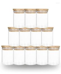 Storage Bottles Glass Spice Jars Containers Airtight Bamboo Cover Food Canister Sets For Kitchen Counter Jar Lids Flour Pantry Can1033265