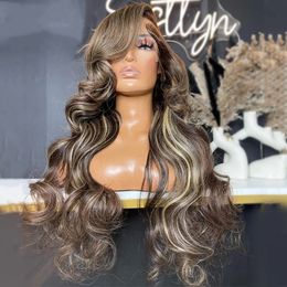 Lace Front Wig Glueless Human Hair Wigs For Black Women Brazilian Virgin Body Wave Honey Ombre Colour