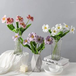 Decorative Flowers INS Style Blooming Tulip High Quality Adding Vitality PU Artificial Simulated Daisy Garden