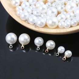 Charms 6/8/10mm 10pcs White Ivory ABS Imitation Pearl Beads Charm Pendant For DIY Earrings Necklace Jewelry Findings Making Accessories