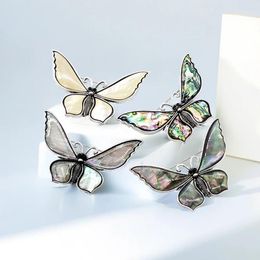 Brooches Natural Mother Of Pearl Shell Pins Black Vintage Butterfly Brooch Pendants Charms For Women Wedding Party Jewellery