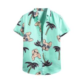 2024 camicia a maniche corte hawaiane in stile etnico da uomo per sonno corto maschile