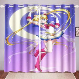 Curtain Sailor Girl Cartoon A Print Window Animation Blackout Children Bedroom Fashion Style Home Decoration