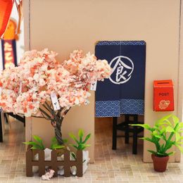 Sushi Shop Doll House Mini DIY Kit Production Assembly Room Model Toys, Home Bedroom Decoration with Furniture, Wooden Crafts 3D