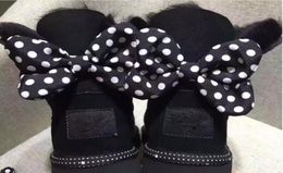 Ultimo design di lusso corto bambino ragazzo ragazza femminile stivali da neve bowtie integrati mantieni stivali caldi eu size 25419754427