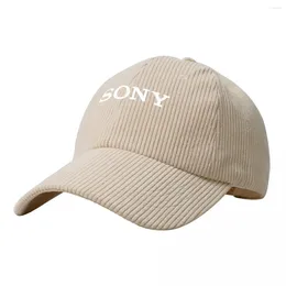 Ball Caps SONY Letter Baseball Cap Solid Corduroy Vintage Unisex Adjustable Polo Trucker Hat