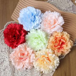 Decorative Flowers 2Pcs15cm Peony Artificial Heads High Quality Home Decor Garland Wedding Decoration DIY Bride Crafts Wreath Accessory