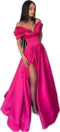 Pink -Prom -Kleid Fuchsia formelle Abendpartykleider zweiter Empfangsgeburtstag Verlobungskleider Robe de Soiree 01