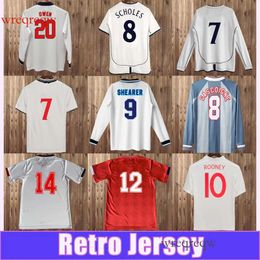 1989 2012 SHEARER Mens Retro Soccer Jerseys OWEN SOUTHGATE SHERINGHAM SCHOLES GERRARD ROONEY GASCOIGNE Home White Away Football Shirts