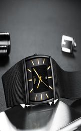 NIBOSI Mens Watches Top Brand Luxury Blue Square Quartz Watch Men Waterproof Golden Male Wristwatch Men Relogio Masculino 20209199972