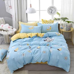 Bedding Sets 4pcs/set Sea World Cartoon Ship Printing Comfortable Set Bed Linings Duvet Cover Sheet Pillowcases 51