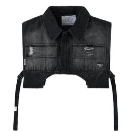 Spring Autumn Men American Vintage Denim Vest Tops Y2K High Street Techwear Sleeveless Jackets chaleco chaqueta 240520
